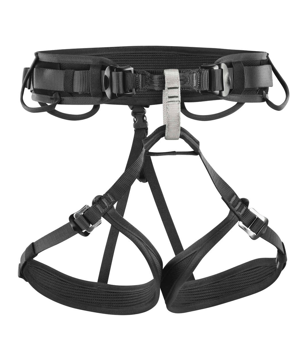 Petzl ASPIC black tactical seat harness with removable waistbelt comfort foam